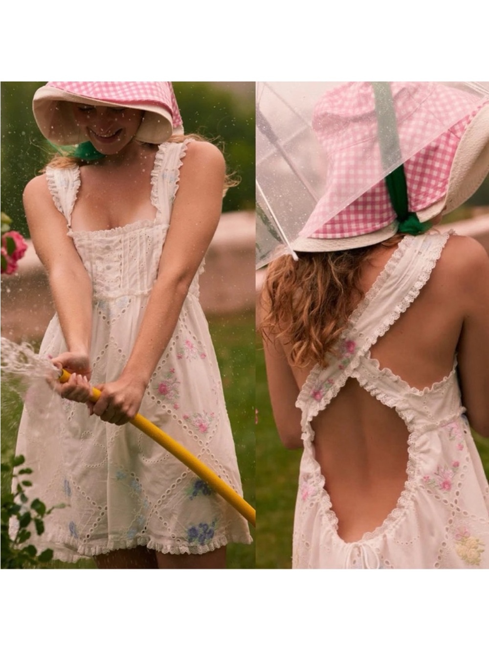 For Love and Lemons Andrea White Eyelet Lace Floral Embroidered Mini Dress M